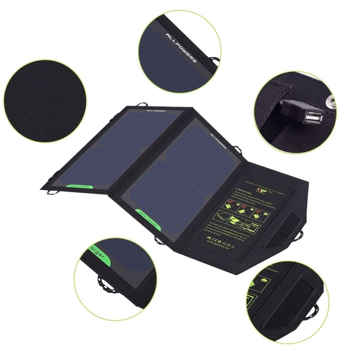 ALLPOWERS 5V 10W Ładowarka słoneczna - Image 8