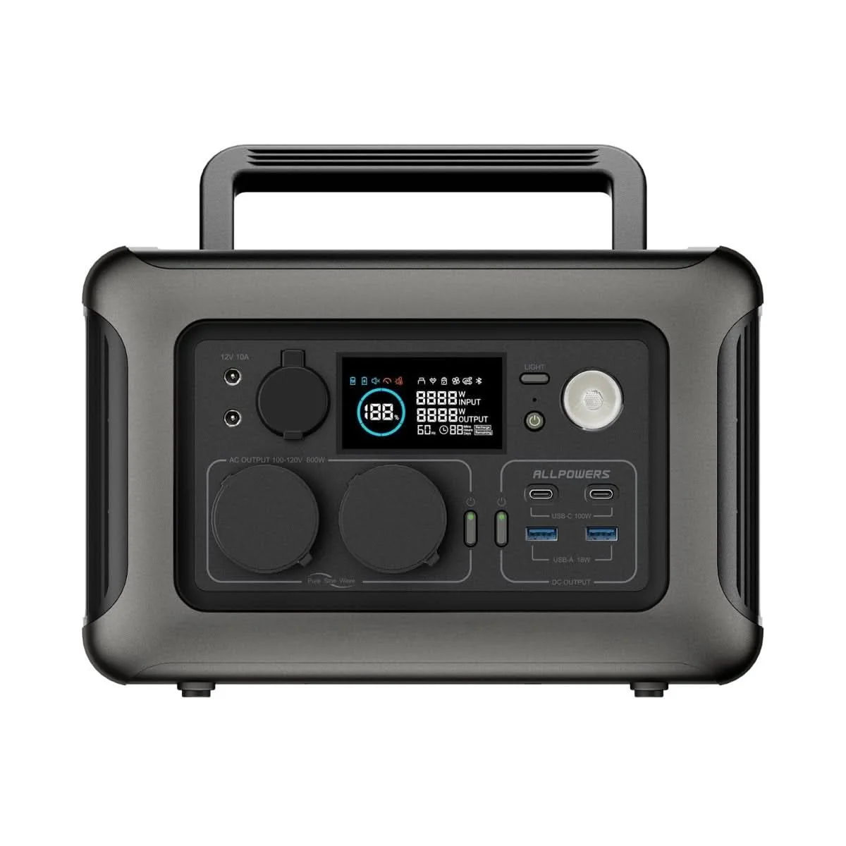 ALLPOWERS Zestaw Generatora Słonecznego 600W (R600+SP027 100W Panel Słoneczny) - Image 4